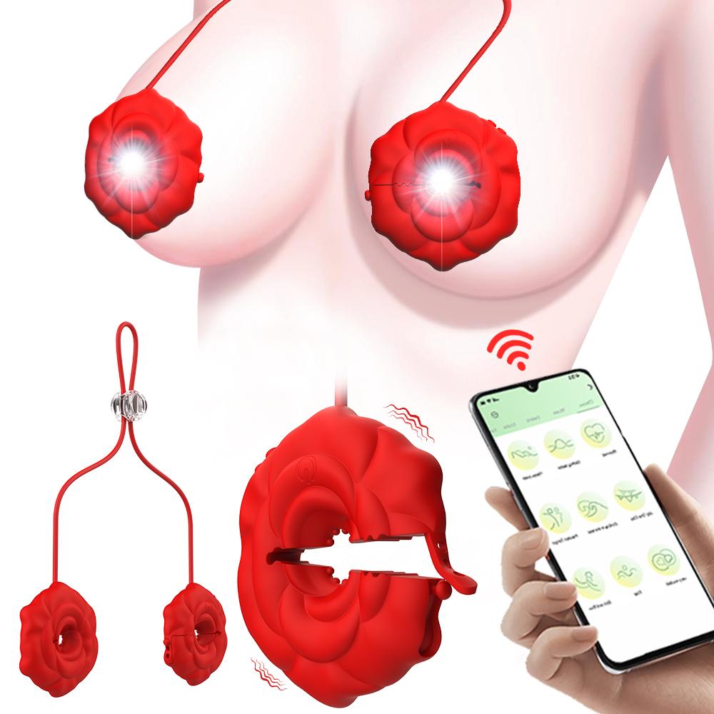 Remote Control Mini Nipple Vibrator with 10 Vibration Modes BDSM Vibrating Nipple Clamps Adult Sex Toy for Women Couples Sexual