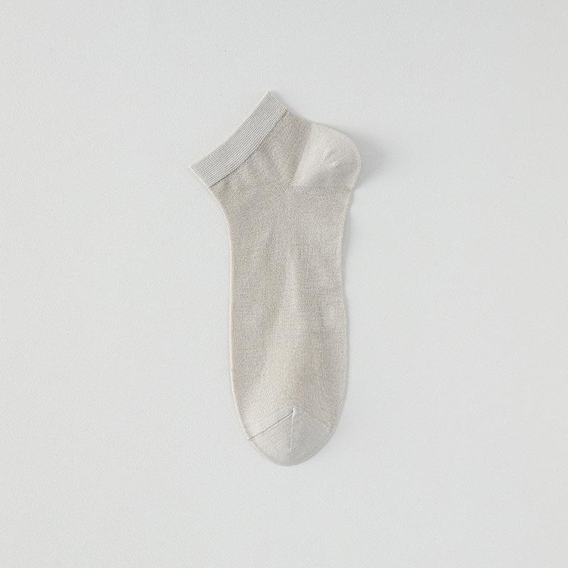 Mulberry Silk Men's Short Socks, Summer Thin, Cool, Antibacterial, Sweat-absorbing, Non-dropping Heel, Deodorizing Mesh Boneless Mid-calf Socks