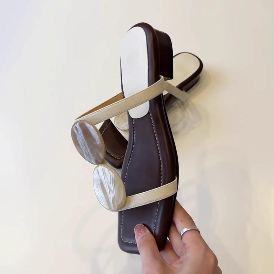 Fashion Women's retro Bohemian style open-toed sandals with square toe