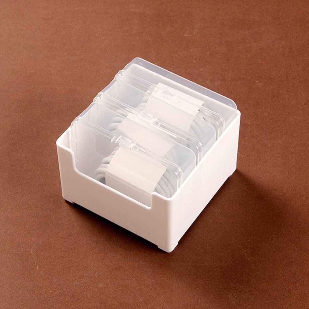 Durable Cable Organizer Box Clear Desktop Cable Organizer Data Cable Storage Box Travel Ready