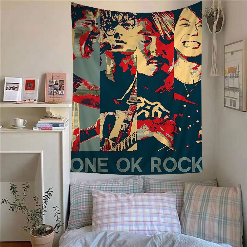 

Band OONE OK RROCK Colorful Tapestry Wall Hanging Hanging Tarot Hippie Wall Rugs Dorm Wall Art Decor 74x94cm(29x37in)