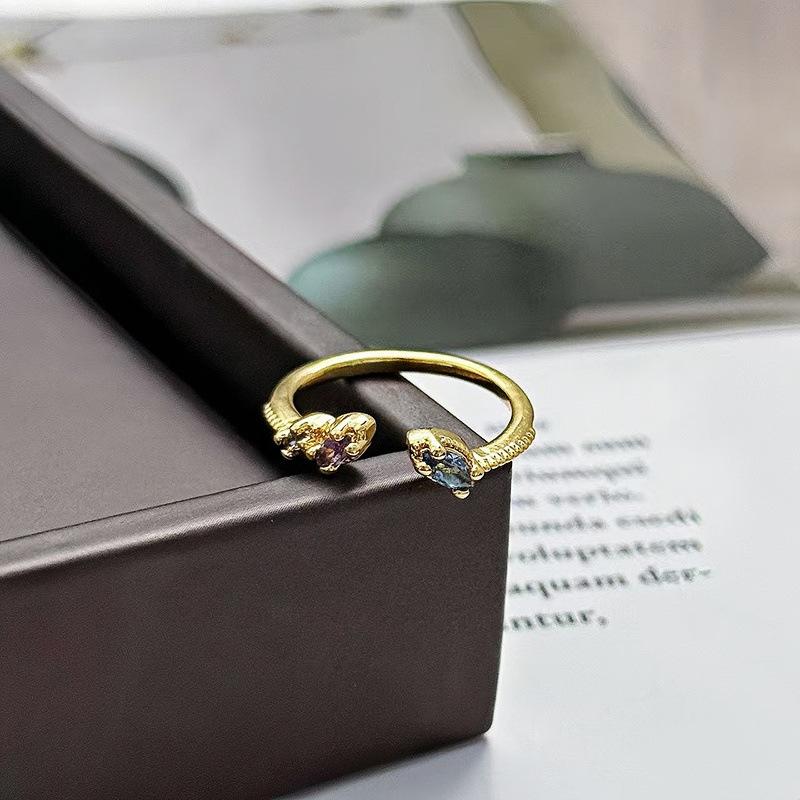 Medieval French Retro Full Diamond Open Ring Fashion High Sense Temperament Niche Design Exquisite Diamond Accessories Women