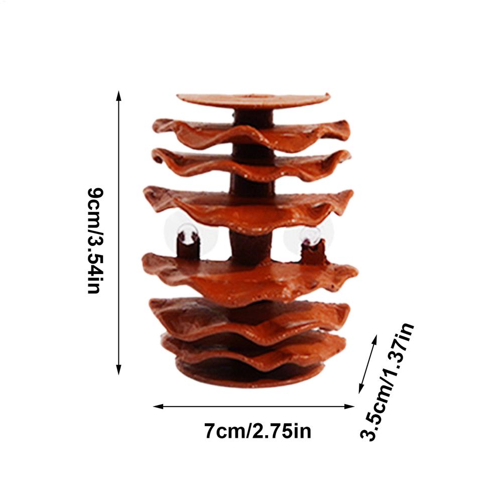 

Aquarium Cave Shelter Fish /Shrimp Hiding Place Resin Suction Cup Betta Habitat Ornament For Guppy Betta Hiding Resting Hideaway коричневий