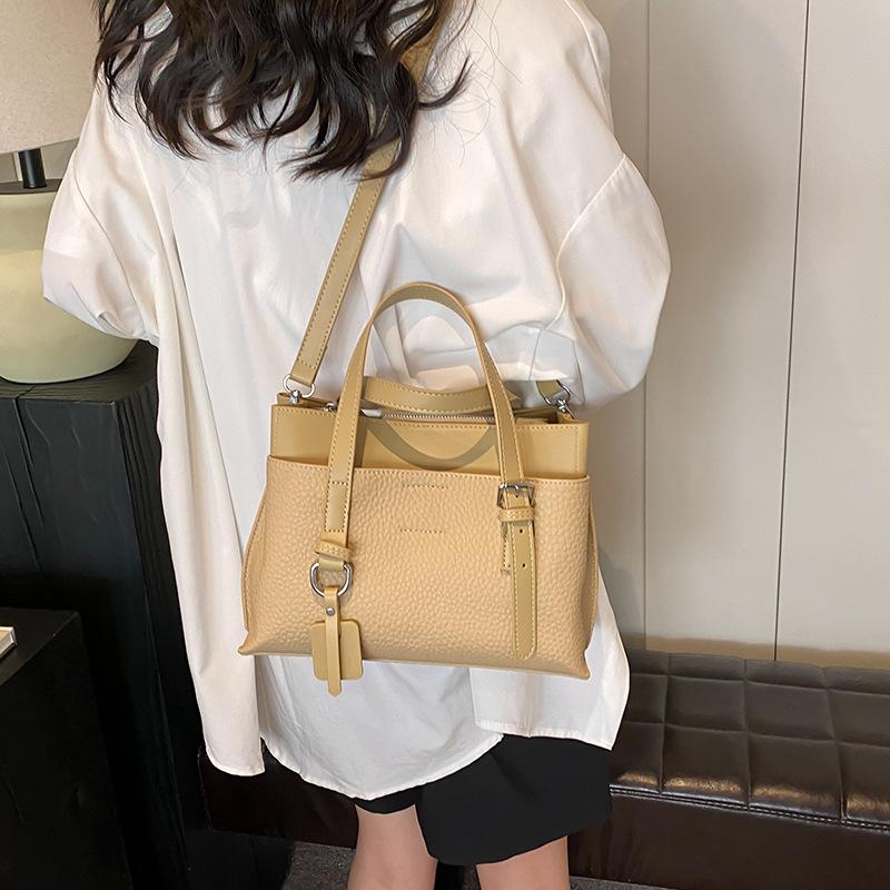 Fashion Texture Lychee Pattern Handbag Bag Women's New Tote Bag Commuter Shoulder Messenger Bag