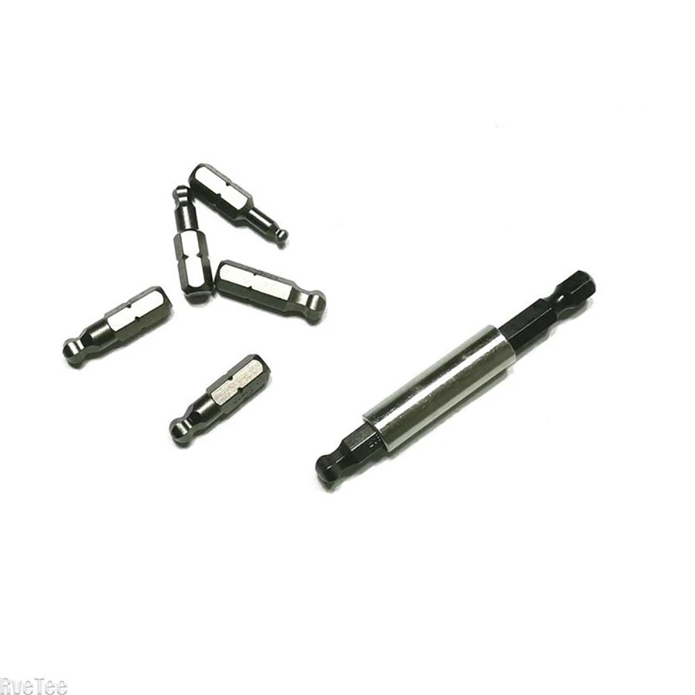 3Pcs Magnetic 1/4 Inch Ball Screwdriver Bits Auto Repair Tools 25mm Length Screwdriver Head 3mm 4mm 5mm 6mm