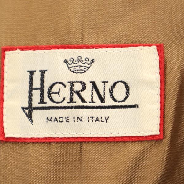 Herno Made In Italy Long Sleeve Wool Coat Brown Women Used