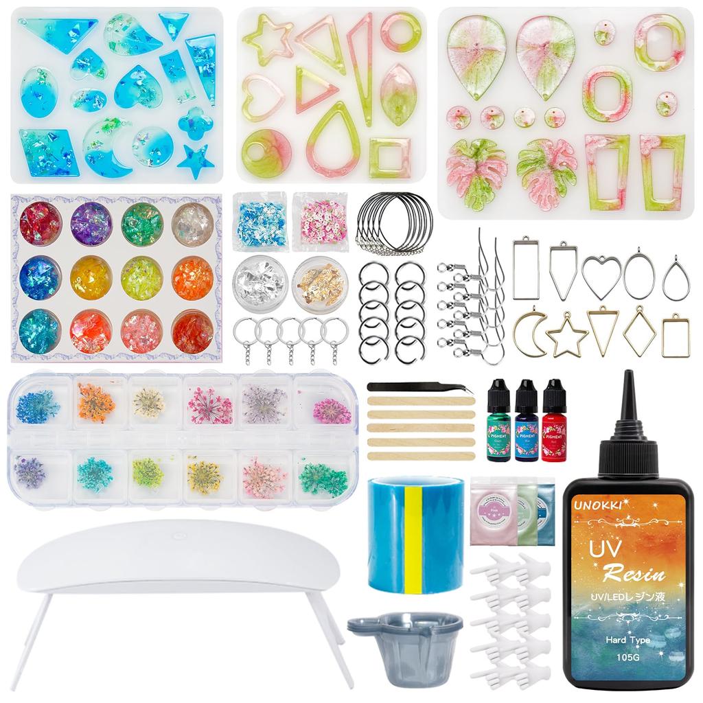 UNOKKI Resin Set for UV Resin Starter Kit Set for Resin Resin Resin UV Light for Resin Set for Includes All the Necessary Tools and Resin Liquid for