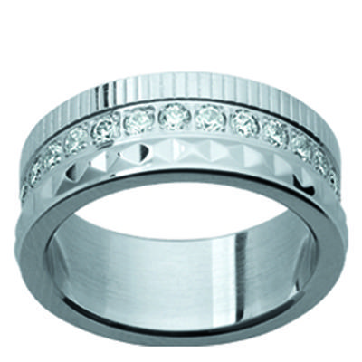 Steel Ring 'Goddess' White Silver - 8 Mm