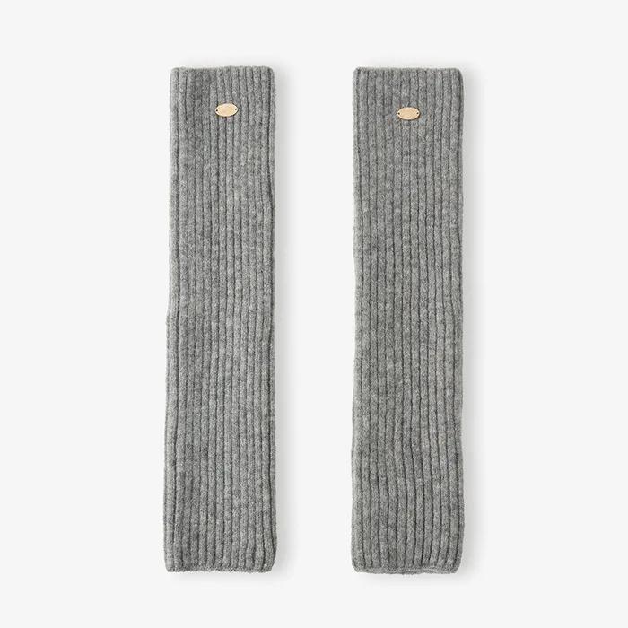 Soft Wool Knit Leg Warmer - Grey