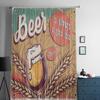 Retro Poster Craft Lager Beer Mug With Foam Chiffon Sheer Curtains for Living Room Bedroom Window Curtain Voiles Tulle Cortinas