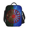 Romany Gypsy Flag Insulated Lunch Bag for Women Children Portable Food Boxes Thermal Lunch Box Tote