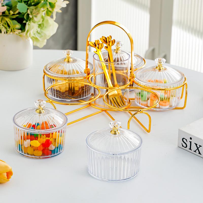 Transparent Dustproof Snack Tray with Lid for Living Room Coffee Table