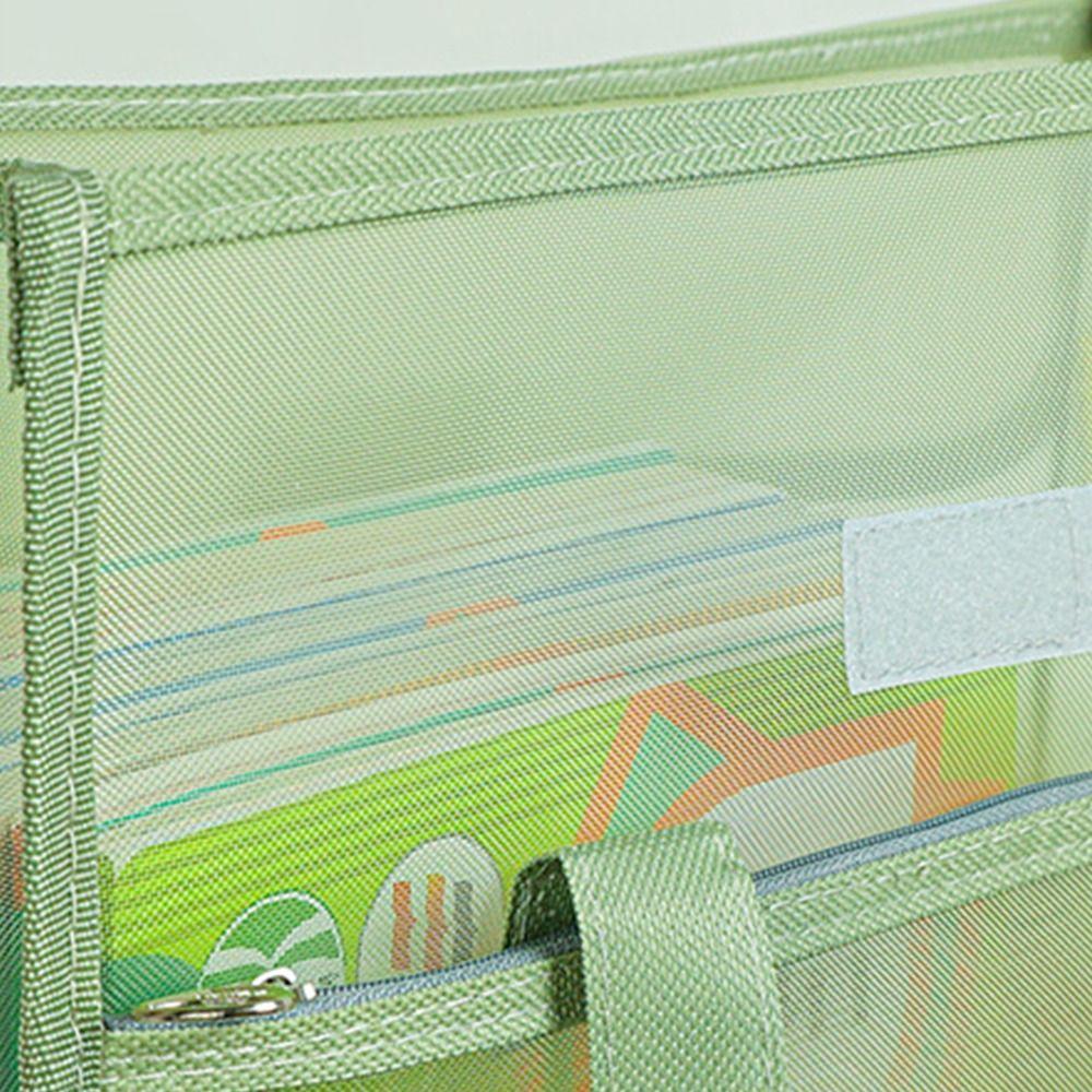 New Mesh Thickened Hand Book Bag Double Layer Large Capacity School Students Tutoring Handbag Portable Primary Tutoring Bags