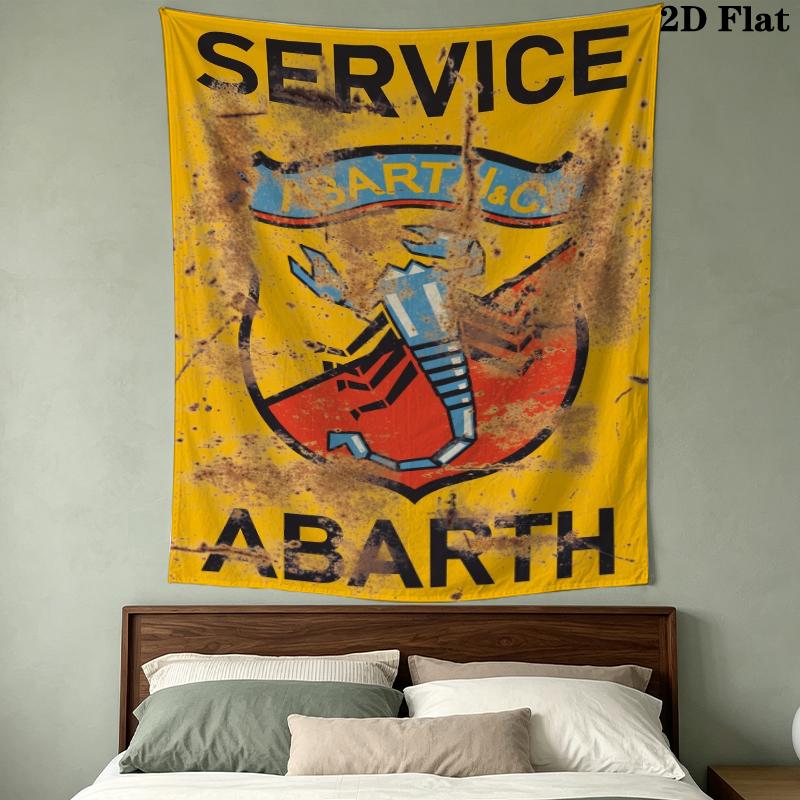 Abarth Pattern Wall Tapestry Aesthetic Wall Hanging Printed Fabric Blanket Decorative Tapestries for Bedroom Living Room Home Decor