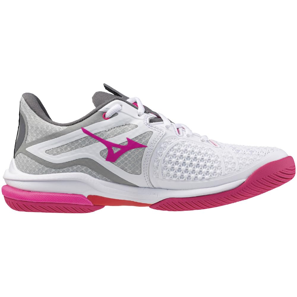 Tennis Shoes Wave Exceed Tour 6 AC All Court Club Activities Lightweight Game Court Soft White X Pink X Red Cm E [Mizuno] 24.5