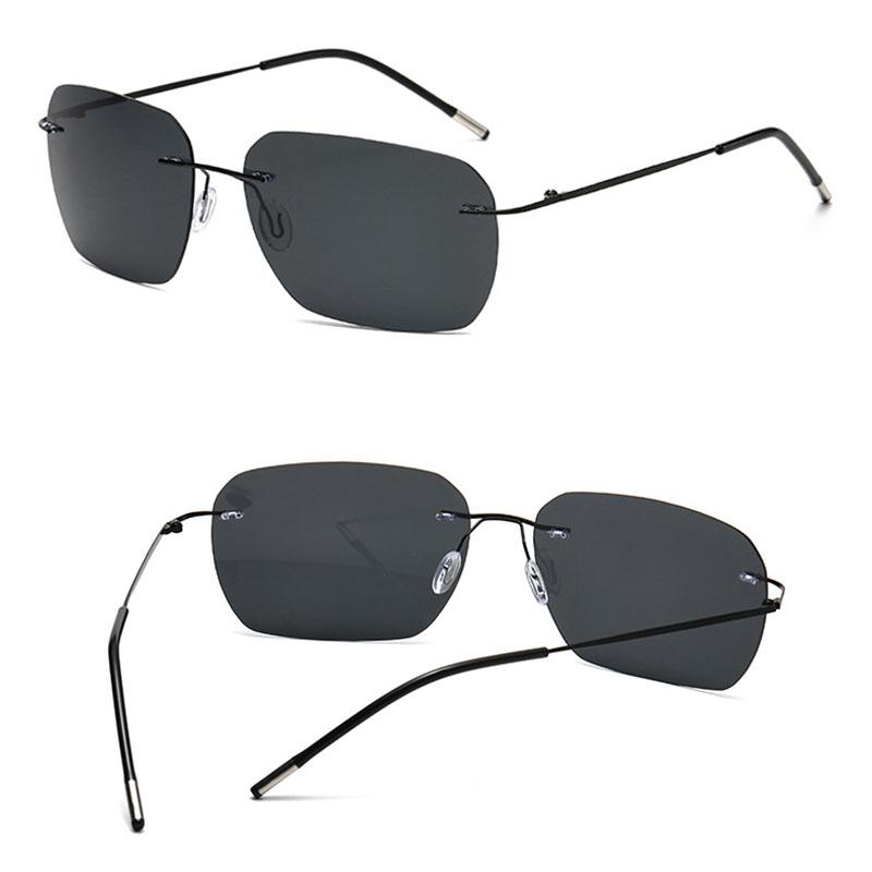 

Неполяризованные Мужские Ультралегкие Безободковые Квадратные Солнцезащитные Очки Модные Женские Легкие Солнцезащитные Очки для Вождения серый/чёрный