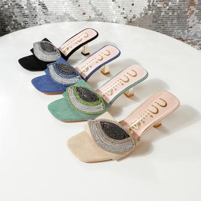 Rhinestone čības Augstpapēžu čības Seksīgas sieviešu vasaras virsdrēbes Platforma Pludmales Komforta Sandales Čības Sieviešu sandalijas