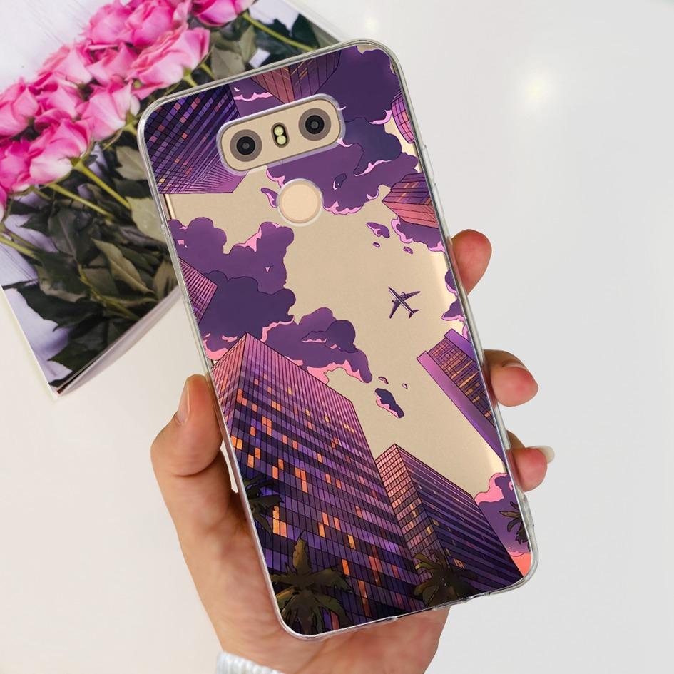 For LG G6 Plus Case LGM-G600K Phone Cases Popular Flower Soft Silicone Clear Protective Shell For LG G6 G 6 LG6 LGG6+ Back Cover