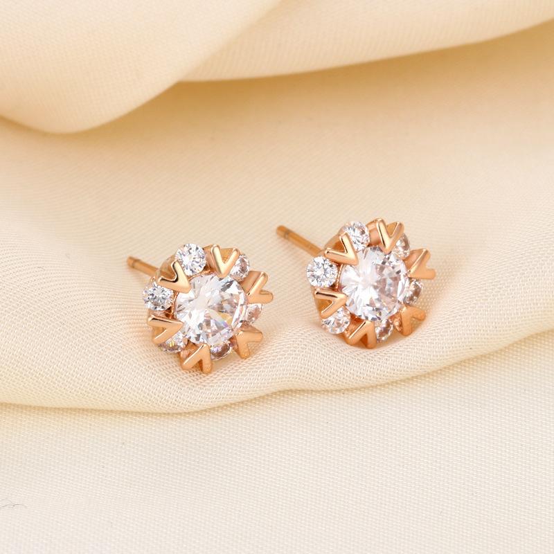 Hot-selling Seiko flash diamond snowflake stud earrings simple classic earrings ear jewelry