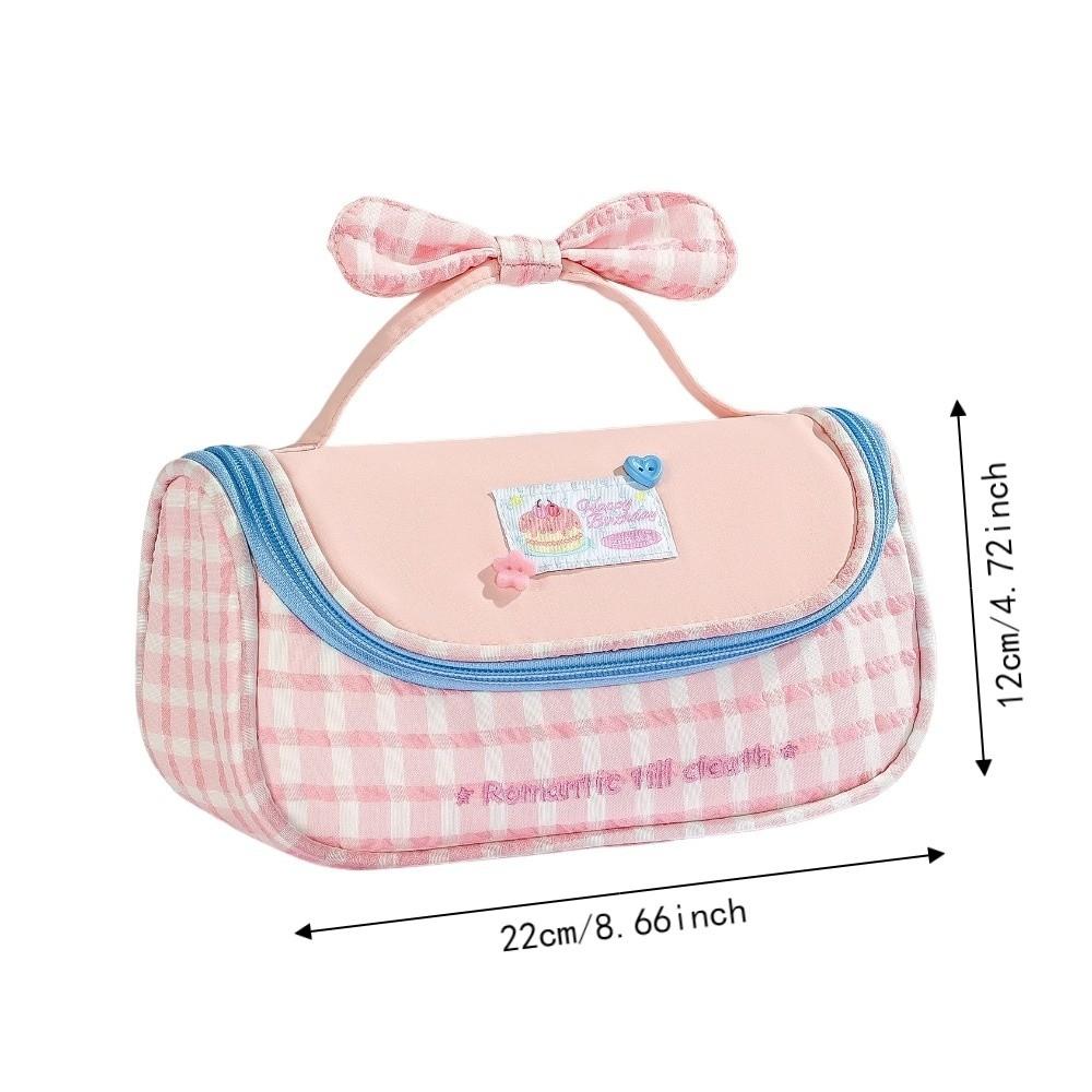 Y2k Print Korean Style Pen Bag Plaid Grids Pencil Pouch Cloth Stationery Bag Stationery Supplies