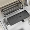 Black/Silver Soap Sponge Holder Self-Draining Dishcloth Towel Rack Sink Drain Rack  for Home