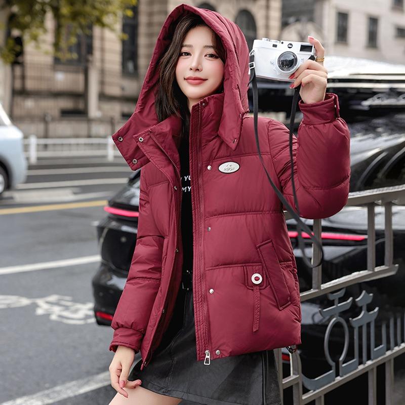 Down cotton-padded clothes, new winter loose cotton-padded clothes, short hooded thickened warm jacket, cotton-padded jacket.