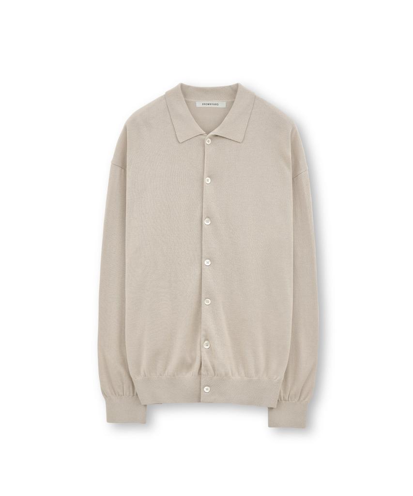 Brownyard Collared Cardigan, Beige