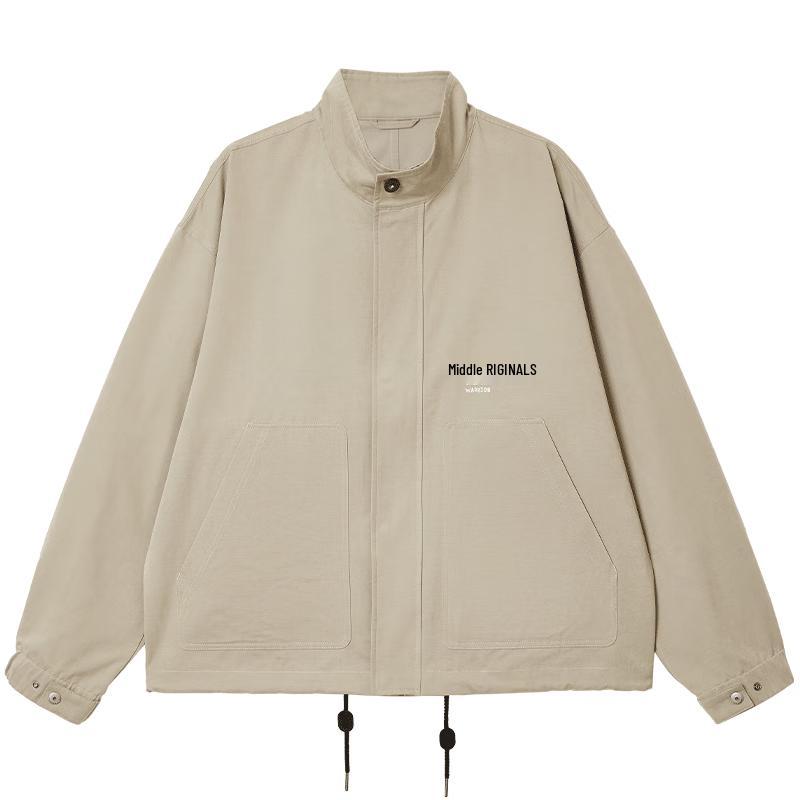 

JACK&JONES Men s Loose Fit Stand Collar Embroidered Jacket 2XL