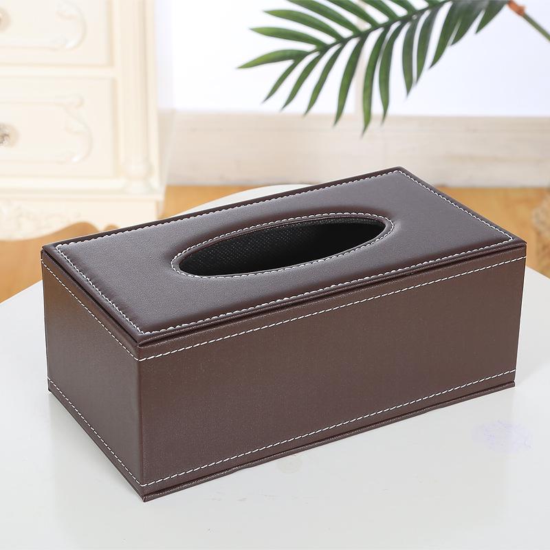 Simple PU Leather Tissue Box for Home, Hotel, or KTV with Custom Logo
