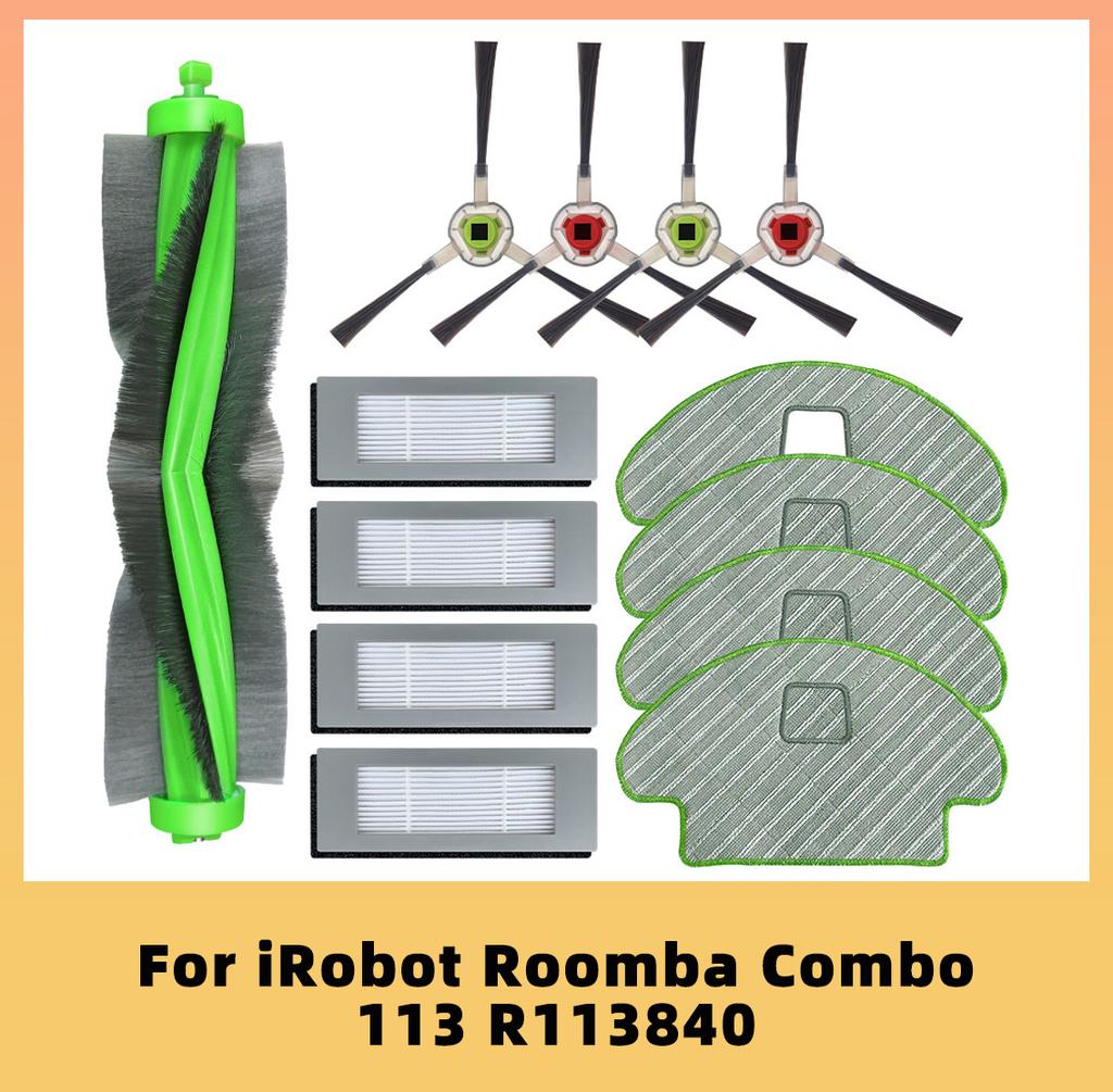 Replacement Main Brush Side Brush Hepa Filter Mop Cloths Rag For iRobot Roomba Combo R113840 Robot Vacuum Cleaner Spare Parts
