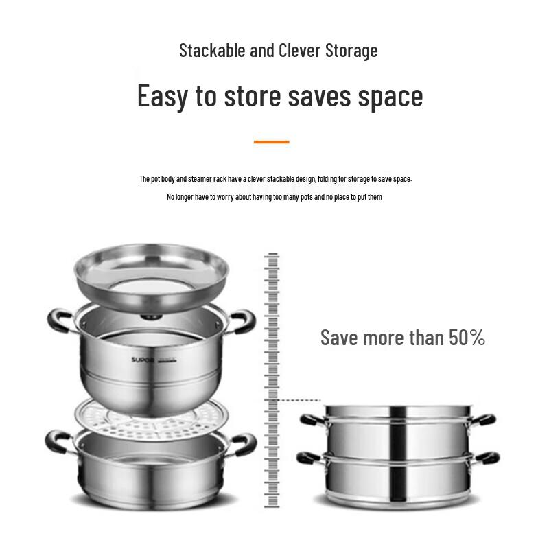 Supor 304 Stainless Steel Double-Layer Steamer Pot