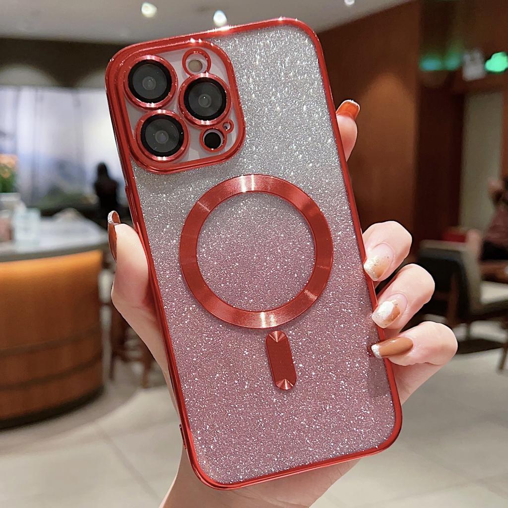 Applicable To Iphone11promax Mobile Phone Case Apple 11p Electroplated CD Pattern Magnetic Mobile Phone Case 11 Gradual Change Glitter