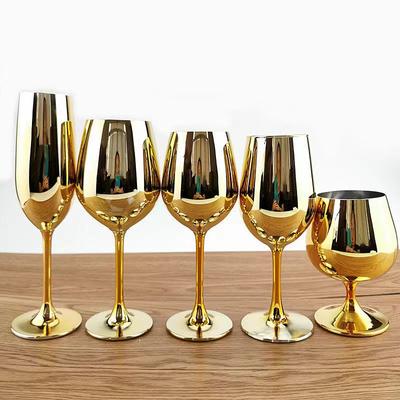 High Quality Electroplated Gold Glass Cup High Grade Crystal Glass Champagne Mug Drinking Glasses for Drinks Wineglass Wine Cups