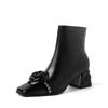 Fashion 2025 NEW Autumn/Winter Women Boots Square Toe high Heel Shoes Split Leather Women Shoes Elegant Ankle Boots Zip Modern Boots