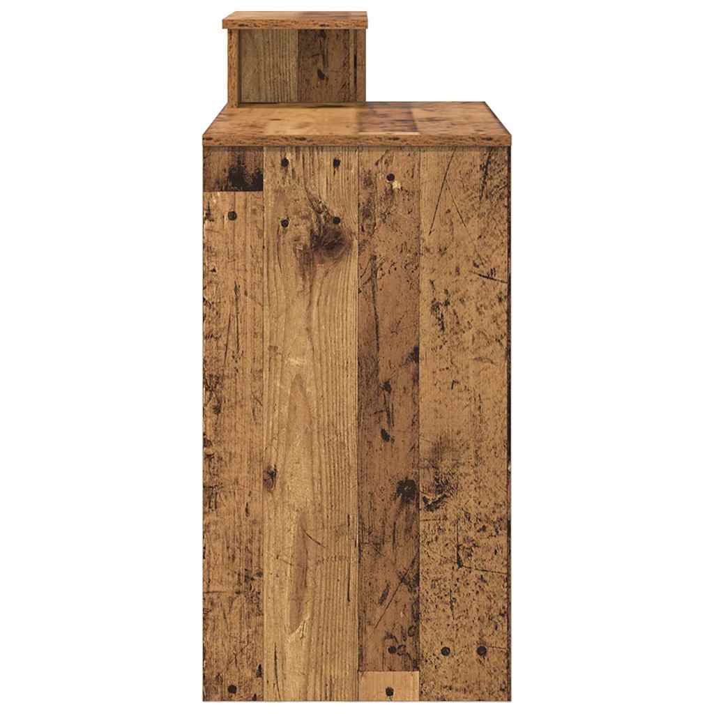 Desk with Shelf Rustic Wood Look 106 x 41 x 88.5 cm Engineered Wood