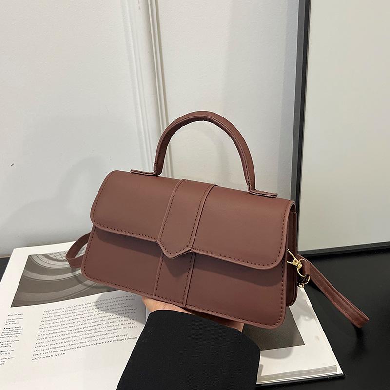 

Popular women s bags niche high-end texture new fashion commuter shoulder oblique span baguette bag small square bag кофейный