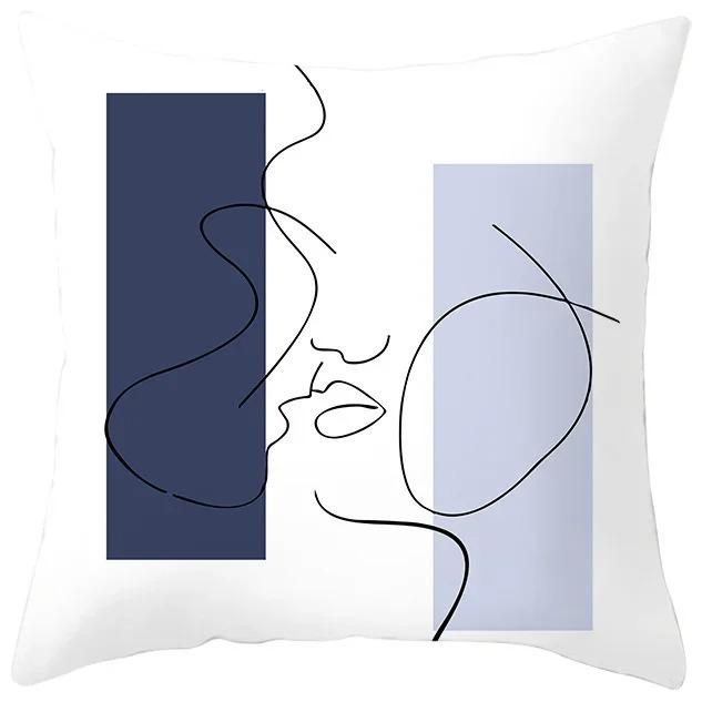 Blue Purple Abstract Geometric Study Pillowcase Office Living Room Home Pillowcase Car Ornaments