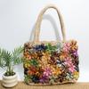 New high-quality raffia woven bag handmade holiday straw bag women's flower large-capacity shoulder tote bag