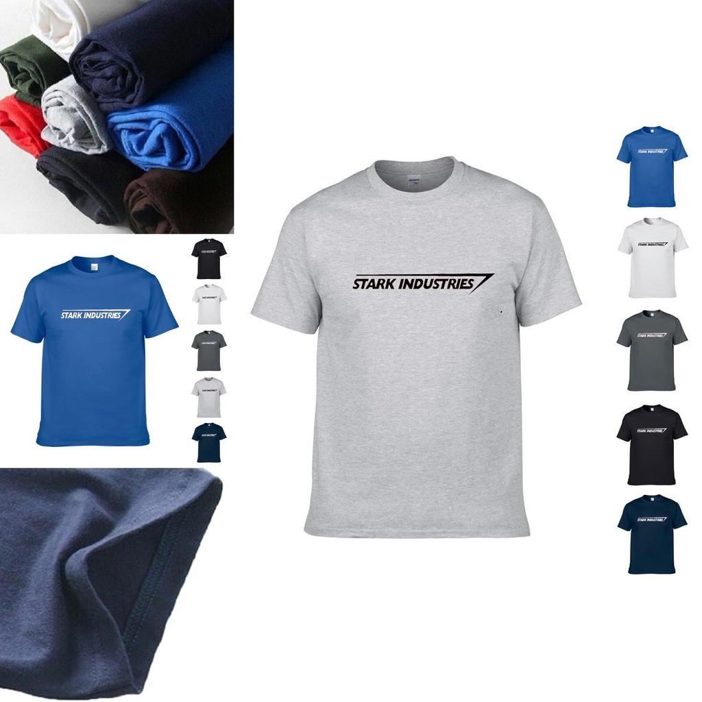 Premium Cotton Blend Iron Man Stark Industries Short Sleeve T-shirt For Avengers Fans