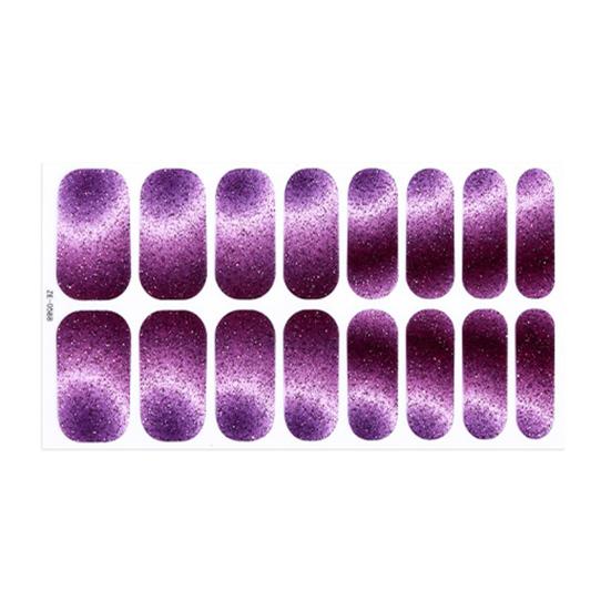 Glitter Nail Polish Strips with File Easy Apply Remove Self Adhesive Women Full Nail Sticker Home Manicure DIY Nail Art Decoration Wrap