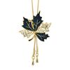 Autumn And Winter Sweater Chain Two-Color Maple Leaf Diamond-Encrusted Pull Autumn And Winter Necklace Women'S One Two-Wear Corsage