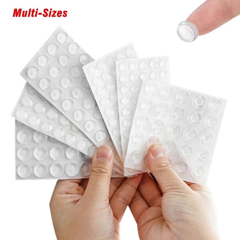 100pcs Transparent Soft Silicone Wall Protector Self-adhesive Door Handle Bumper Plug Non-slip Round Doors Stop Muffler Feet Pad