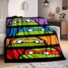 1pc Turtles TMNT Flannel Throw Blanket HD Printed Lightweight Soft Warm All Season Blanket for Sofa, Bed, Travel, Camping Machine Washable