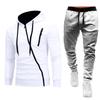 Men's Zip Hoodie Sweatsuit Set with Long Sleeve Top and Pants for Outdoor Sport Casual Wear