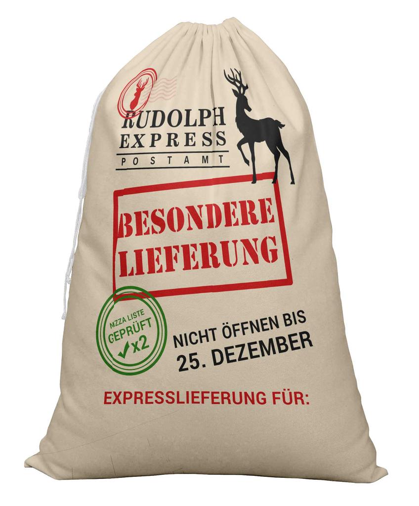 Printtoo Pack of 2 Drawstring Special Delivery Extra Large Size Christmas Sack Re-Usable Xmas Present Storage 27x20 Inch
