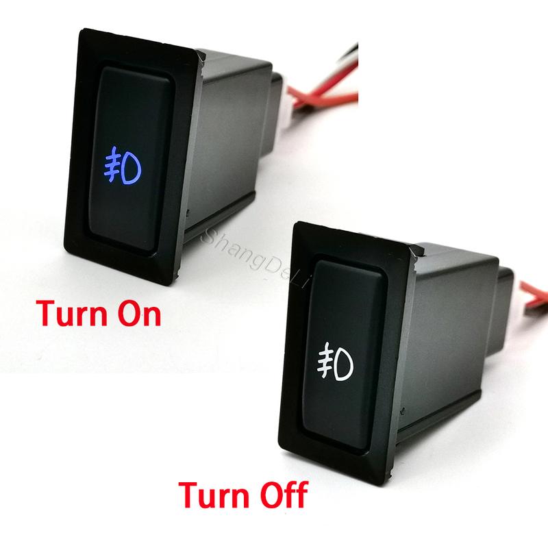 1PC Car LED DRL Lamp Power On Off Switch Radar Fan Switch Button with Cable For Toyota FJ Cruiser LC95 2002 For HINO 500/700