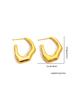 Gold C-Shaped Round Hoop Earrings with Bright Surface, French Light Luxury, High-End Stainless Steel