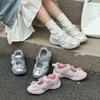 Summer Kids Sport Sneakers for Girl Pearl Lace Mary Jane Flats Lightweight Non-Slip Back To School Children Running Sandals