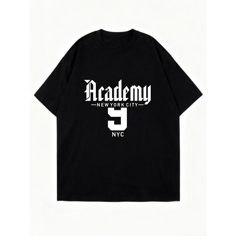 Oversized T Shirt Black Academy New York City 9 Nyc Print Casual Streetwear For Women