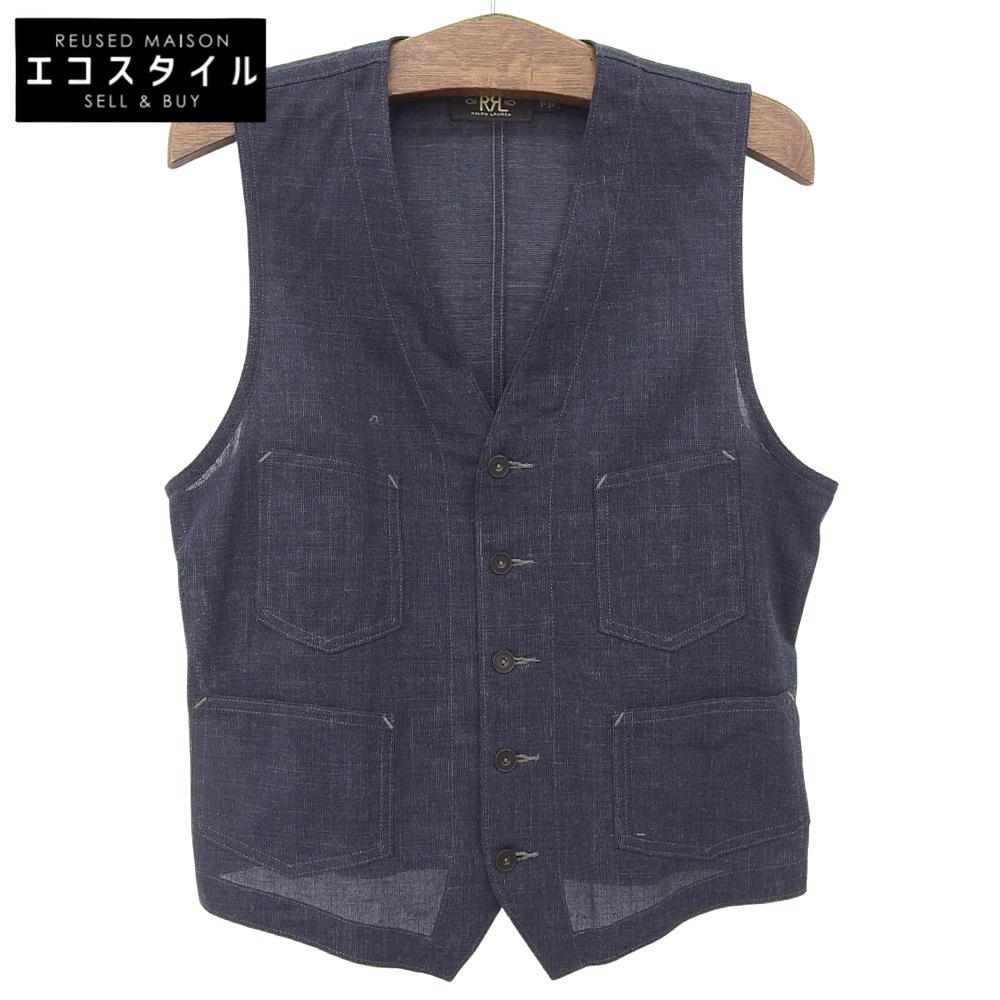 

RRL Excellent condition cotton, wool, and linen pin check vest, men s, indigo, size M Best M IndigoUsed